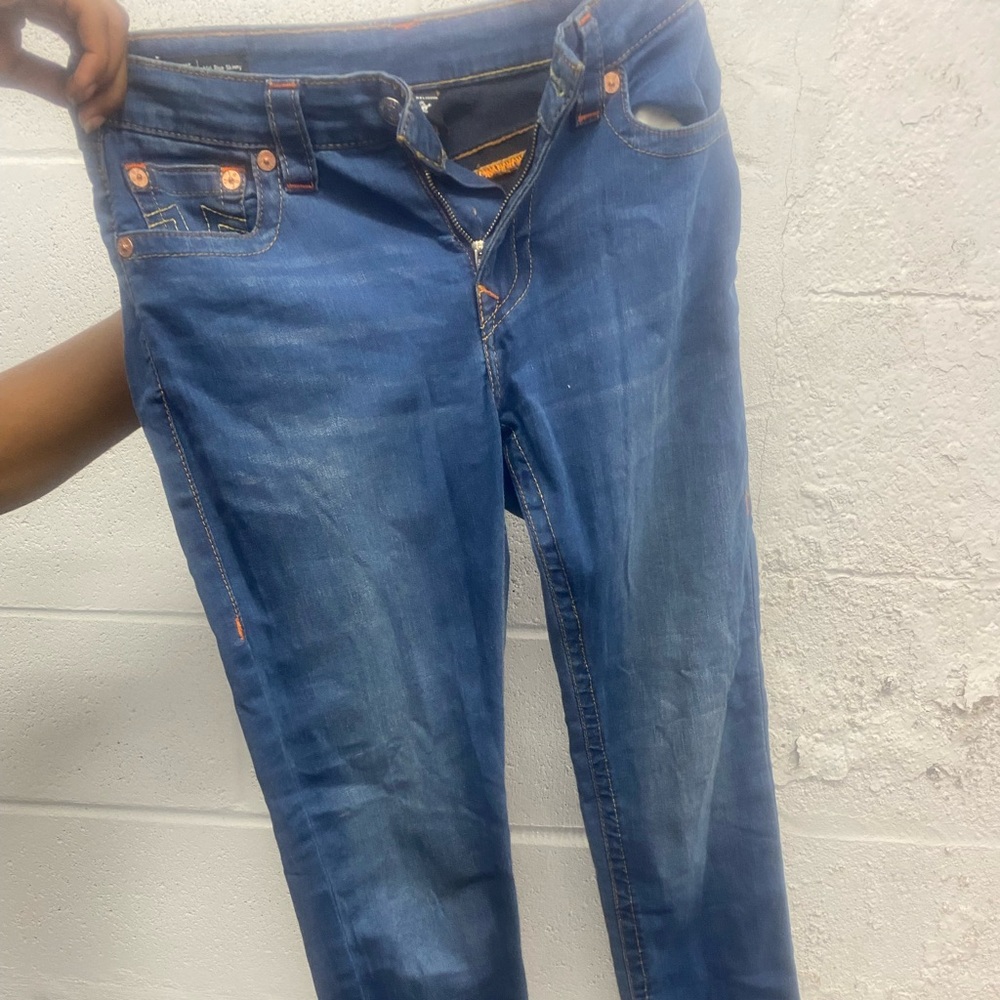 True Religion Indigo Denim with Orange Stitching